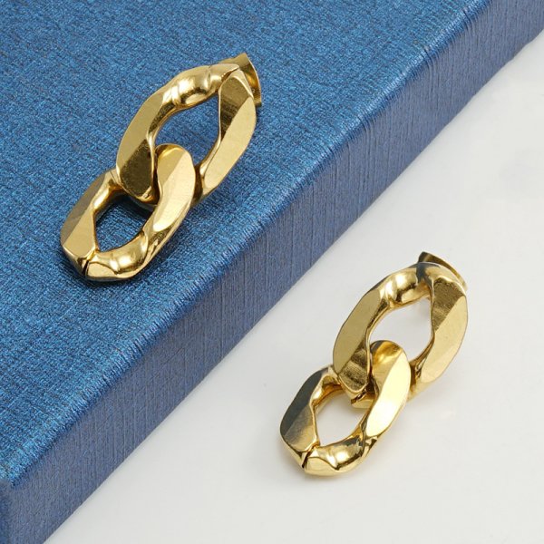 Irregular Plating 18K Gold Titanium Steel Earrings