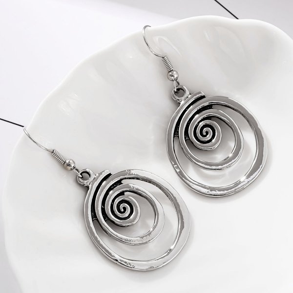 RETRO Geometric Spiral Distressed Earrings Personality