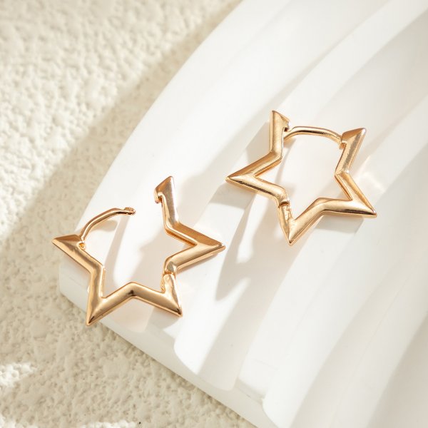 Geometric Titanium Steel Star Ear Studs