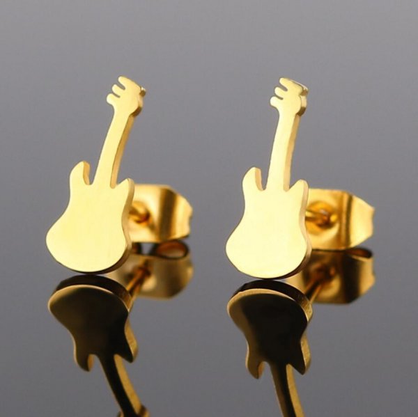 European And American Simple Sweet Violin Ornament Key Ear Studs Cross-border Ornament