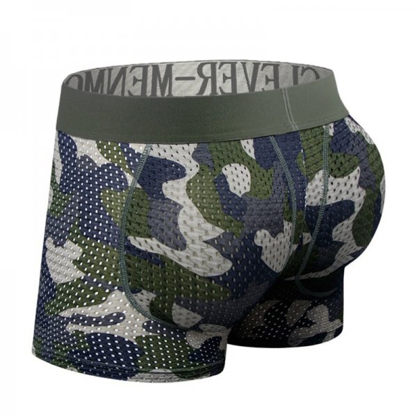 Men's Army Green Camouflage Mesh Breathable Boxers